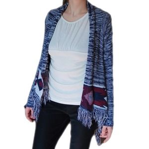 Knit Cardigan with Fringe Women's Medium